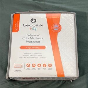 edge Baby Crib Mattress Protector - White and Orange